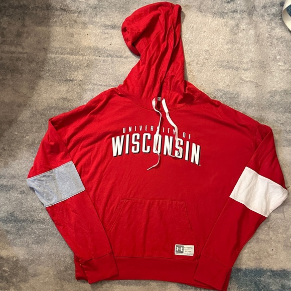 Under Armour Red Wisconsin Hoodie - Picture 1 of 3
